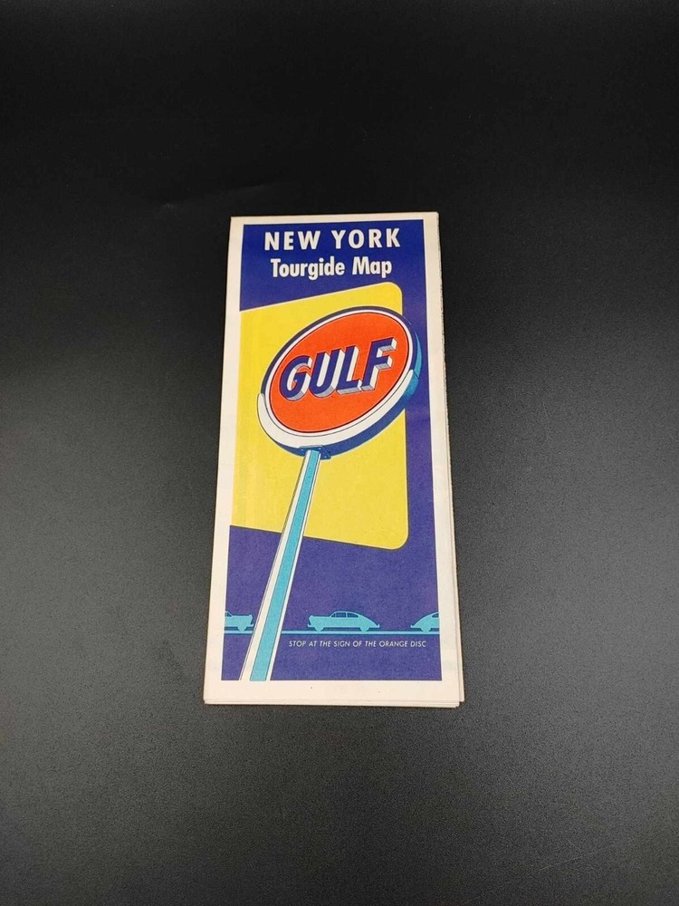Vintage Gulf Tourgide Map New York 1950s Rand McNally New York State