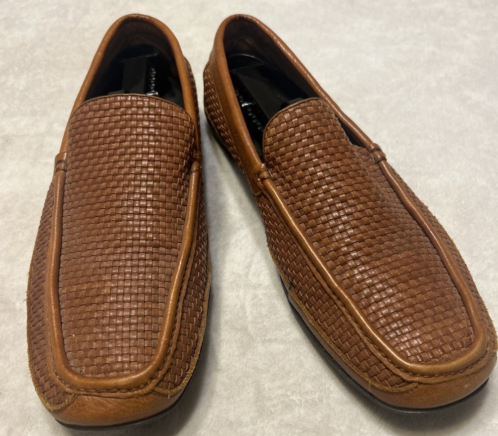 Tommy Bahama Shoes Mens Size 10 M Naples Driver All Over Woven Leather Loafers