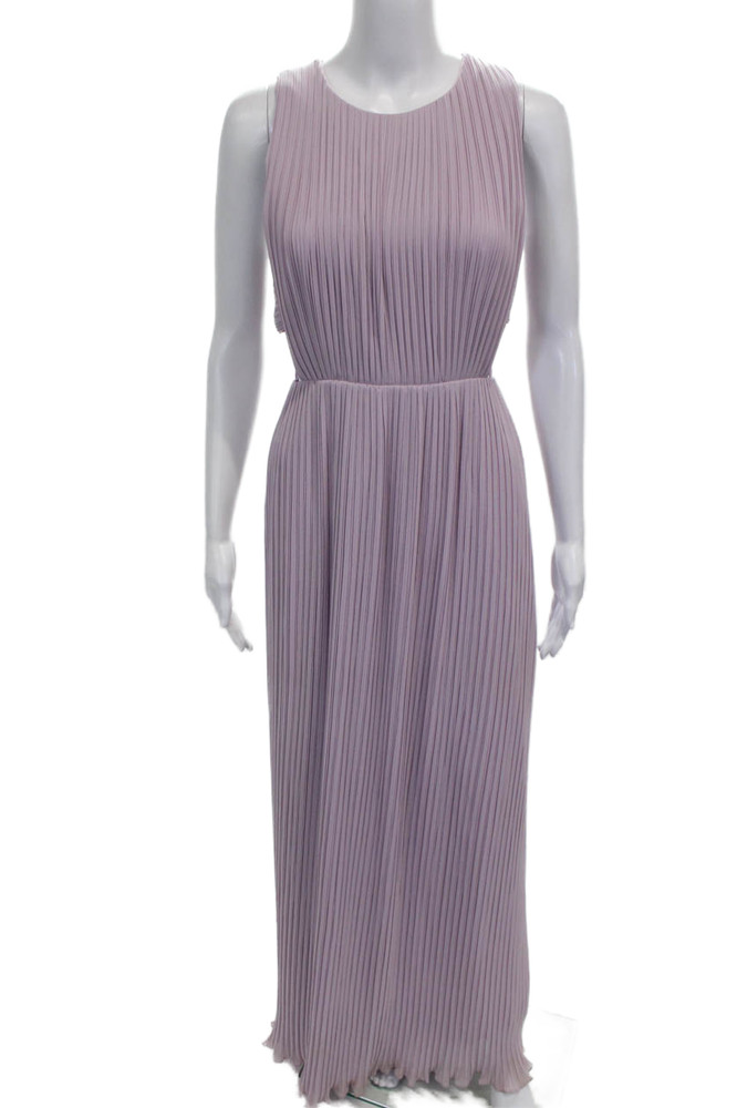 BCBG Max Azria Women Maxi Dress Purple Sleeveless Round Neck Zip Size 4Free Shipping in US $100+ Orders | $6.95 Orders Below