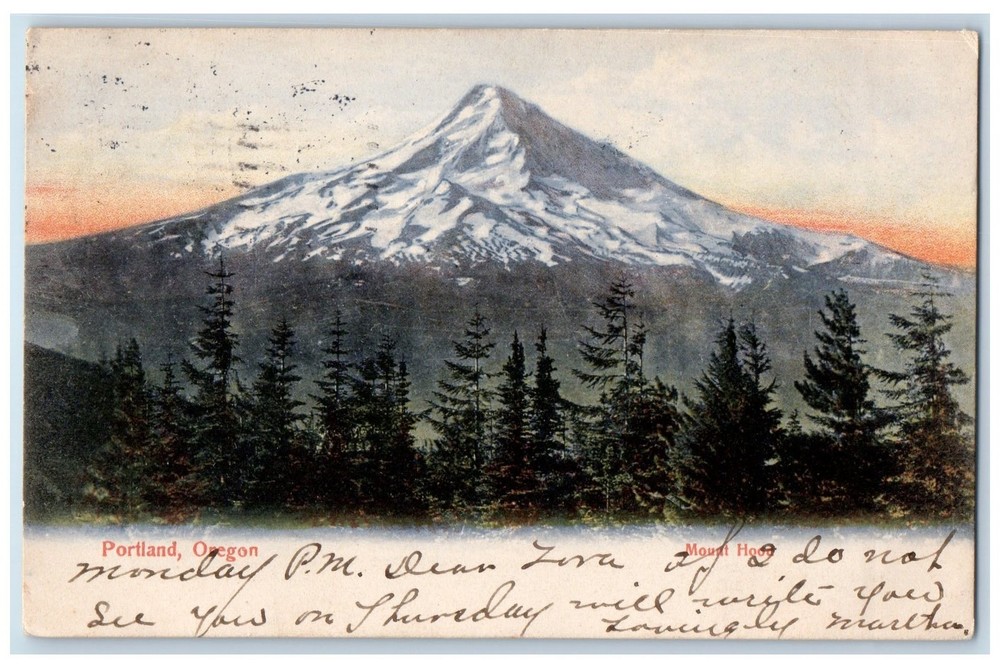 1906 Mount Hood Mountain Scene Portland Oregon OR Posted Vintage Trees Postcard