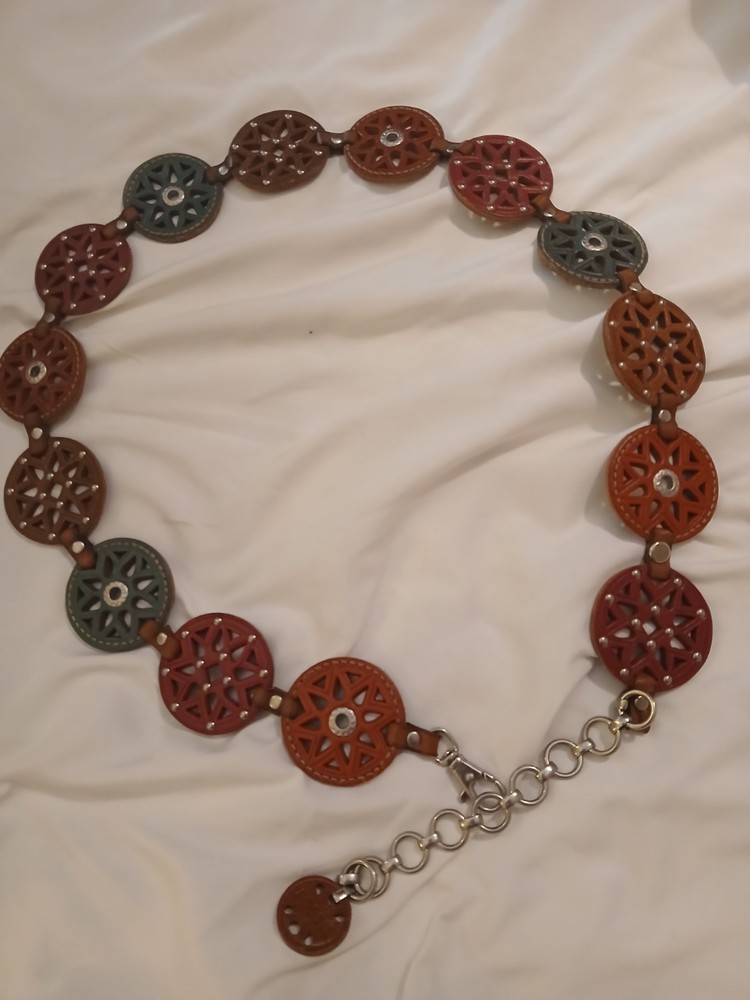 Fossil Women's Leather and Multicolor Textile Belt