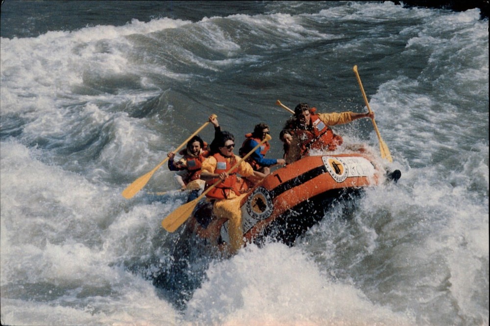 Wyoming Jackson Hole Snake River white water rafting ~ 1993 postcard