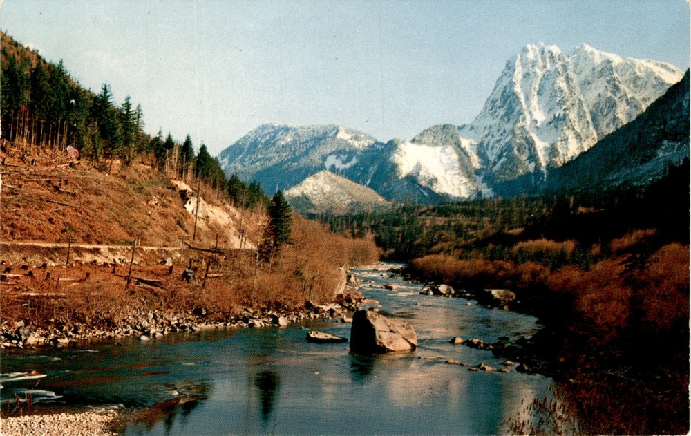 MOUNT INDEX, SKYKOMISH RIVER, Stevens Pass Highway, Cascade Mountains, Postcard