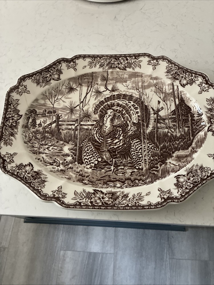 Rare VTG Wedgwood. His Majesty Turkey Platter 20x15.5. England. Sonoma. Brown.