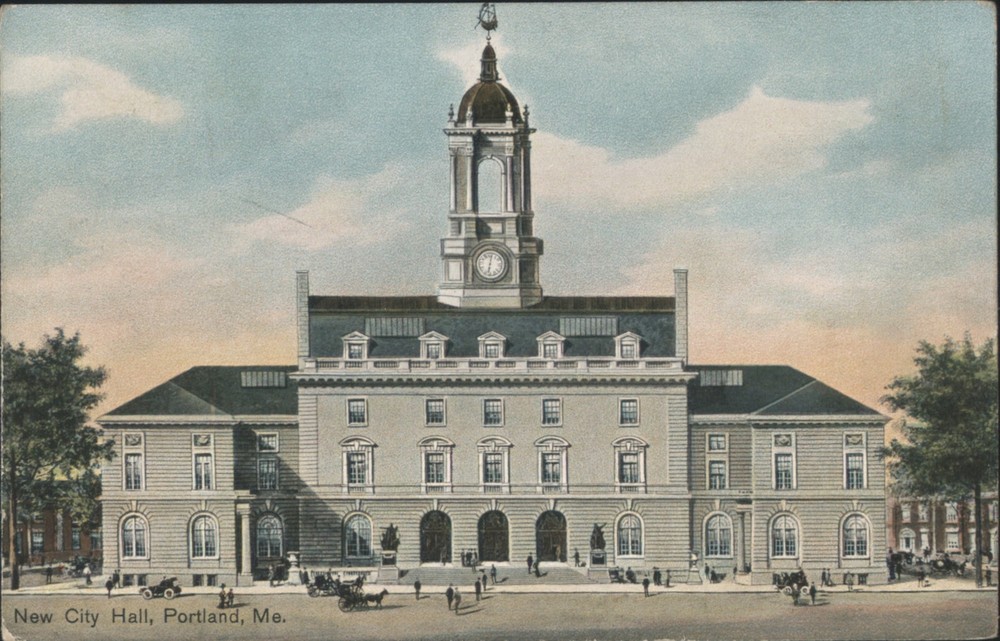 Portland, Maine ME New City Hall Leighton Original Vintage Postcard