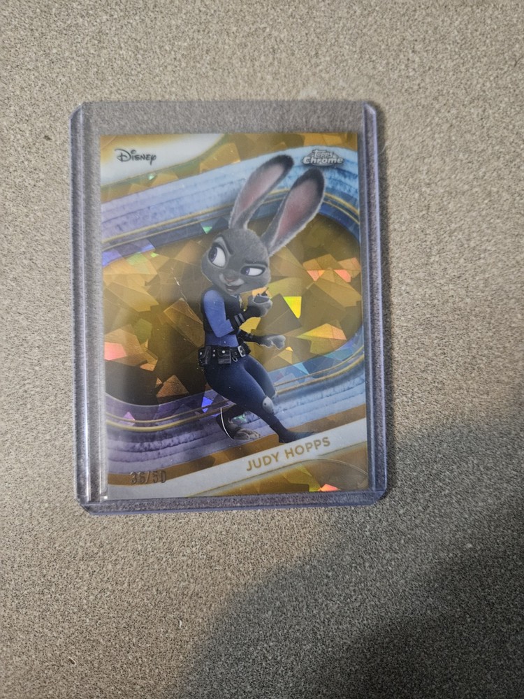 2025 Topps Chrome Disney Sapphire Judy Hopps Gold Refractor #d /50 Zootopia