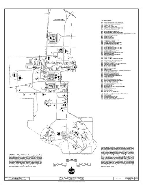 Marshall Space Flight Center Huntsville Alabama 1970 Site Map NASA Buildings