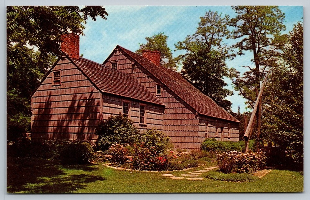 Historic Thompson House Postcard Setauket Long Island NY by Tomlin Art