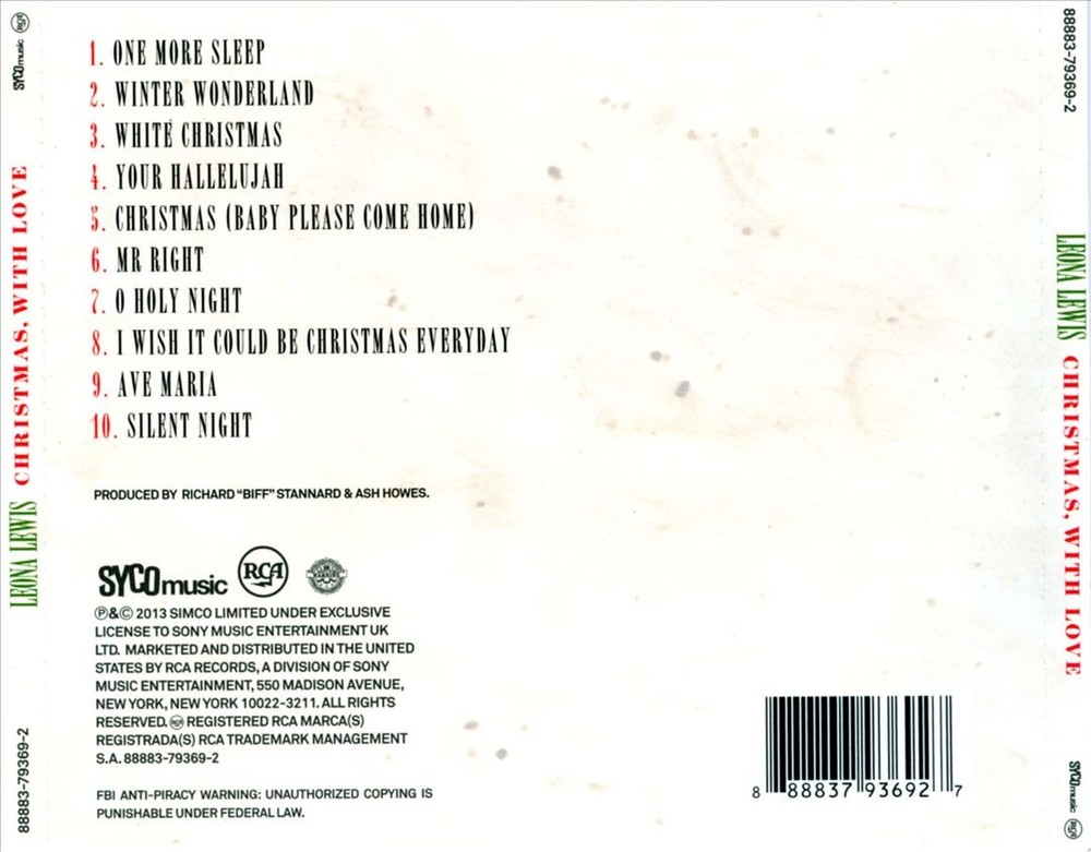 Leona Lewis Christmas, With Love New Cd