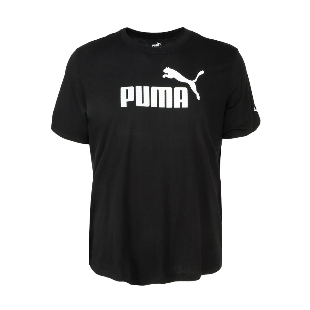 PUMA Linear Gradient Crew Neck Short Sleeve T-Shirt Mens Black Casual Tops 84773