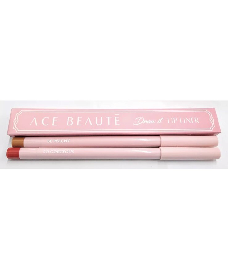 Ace Beaute Draw It Lip Liner Duo - So Gorgeous Red & Be Peachy Nude Full Size-image