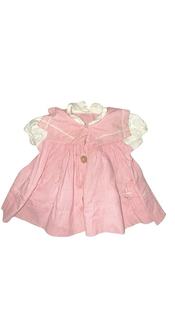 Vintage Pink Gingham Baby Doll Dress / Outfit – Needs TLC