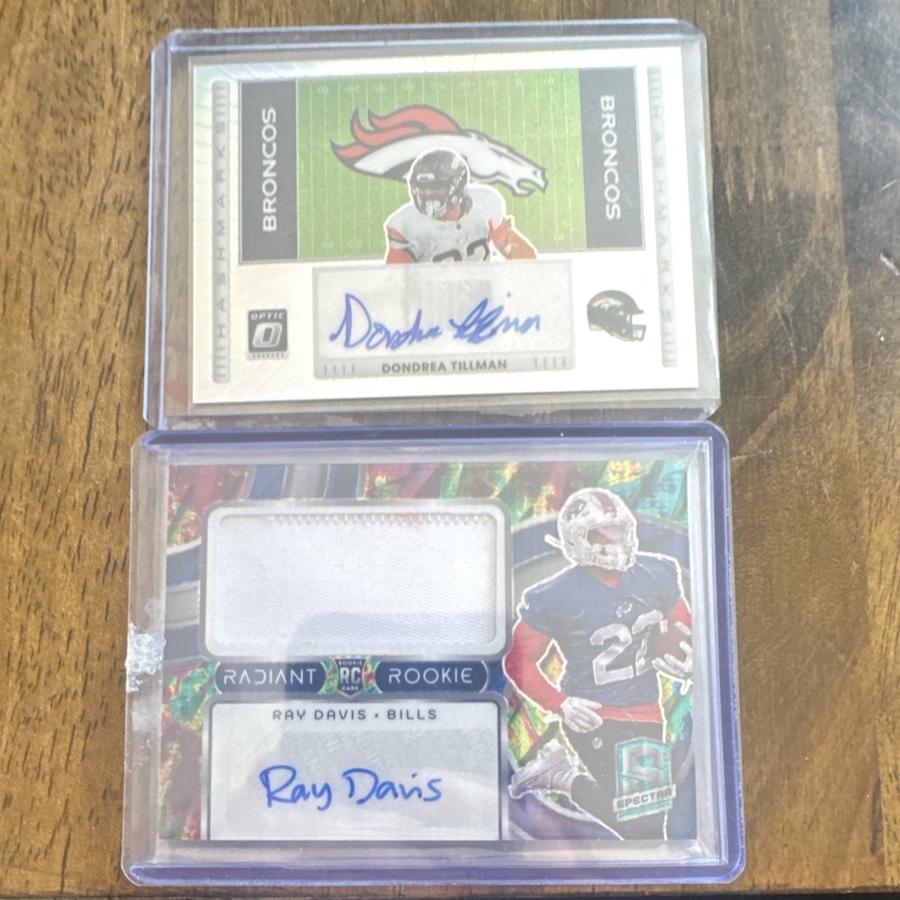 Panini 2024 NFL 2-Card Auto Rookie Patch Lot Tillman Broncos Ray Davis Bills