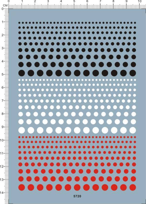 PG MG HG 1/44 1/100 Black Red White Round Dot GDM  Model Water Slide Decal