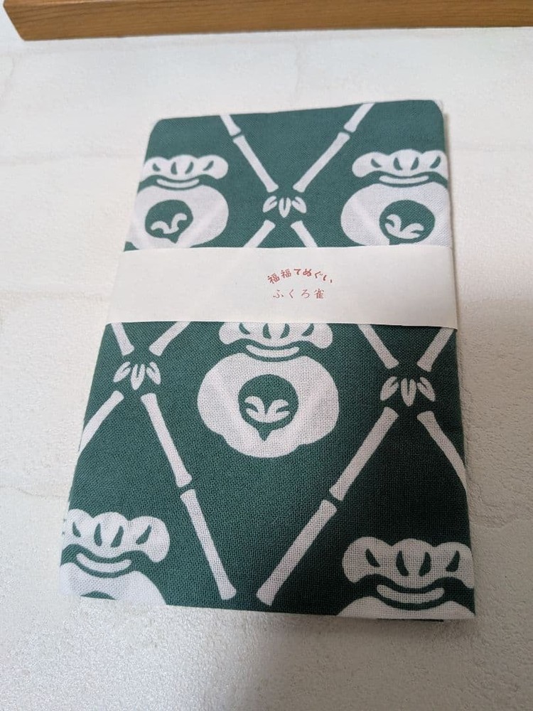 Japanese Tenugui Towels Unused Kamawanu owl sparrow pattern