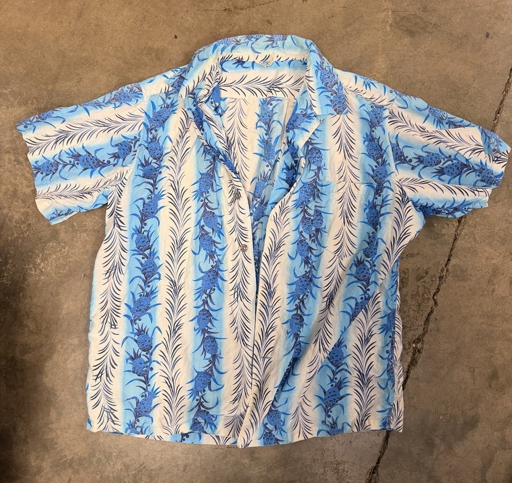 Vintage 60’s Aloha Shirt Loop Collar Hawaii