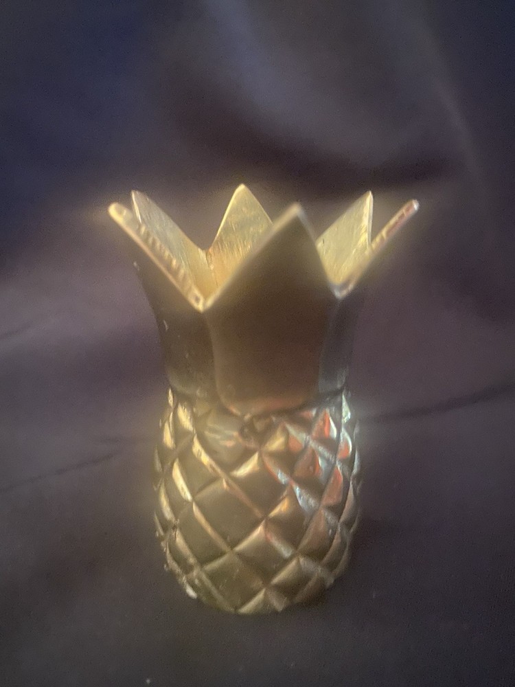 Vintage Pineapple Brass Candle Holder or Toothpick Holder