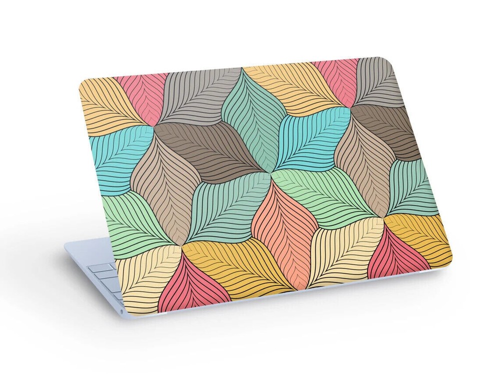 Abstract Colorful Leaf Pattern Laptop Skin Sticker - Custom Sizing-image