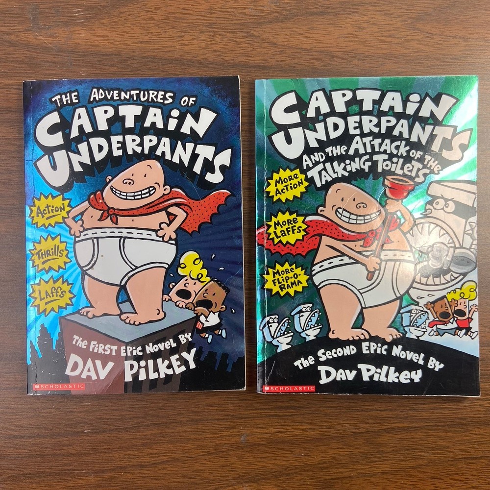 Captain Underpants Books Very Good From Scholastic Lot Of 2