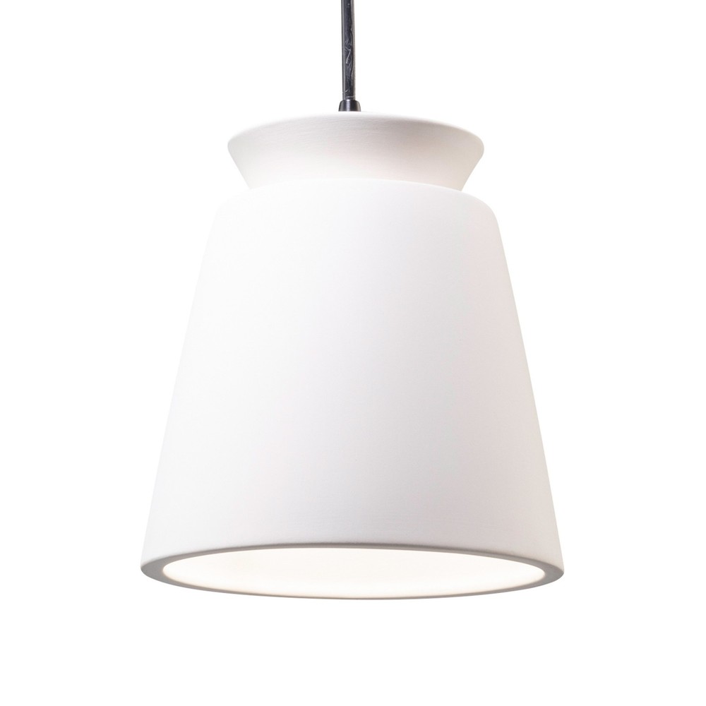 Justice Design Radiance 8W Black Mini Pendant Light in Satin Nickel  