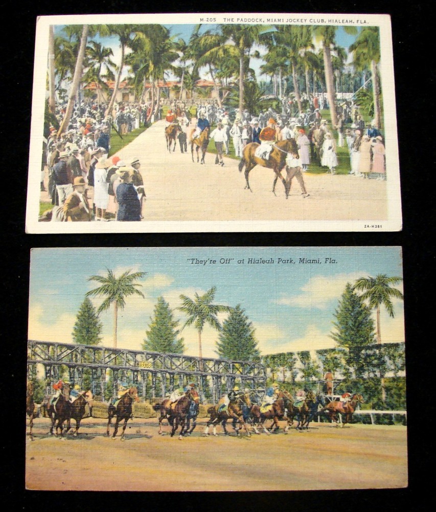 2 Vintage Linen Postcards 