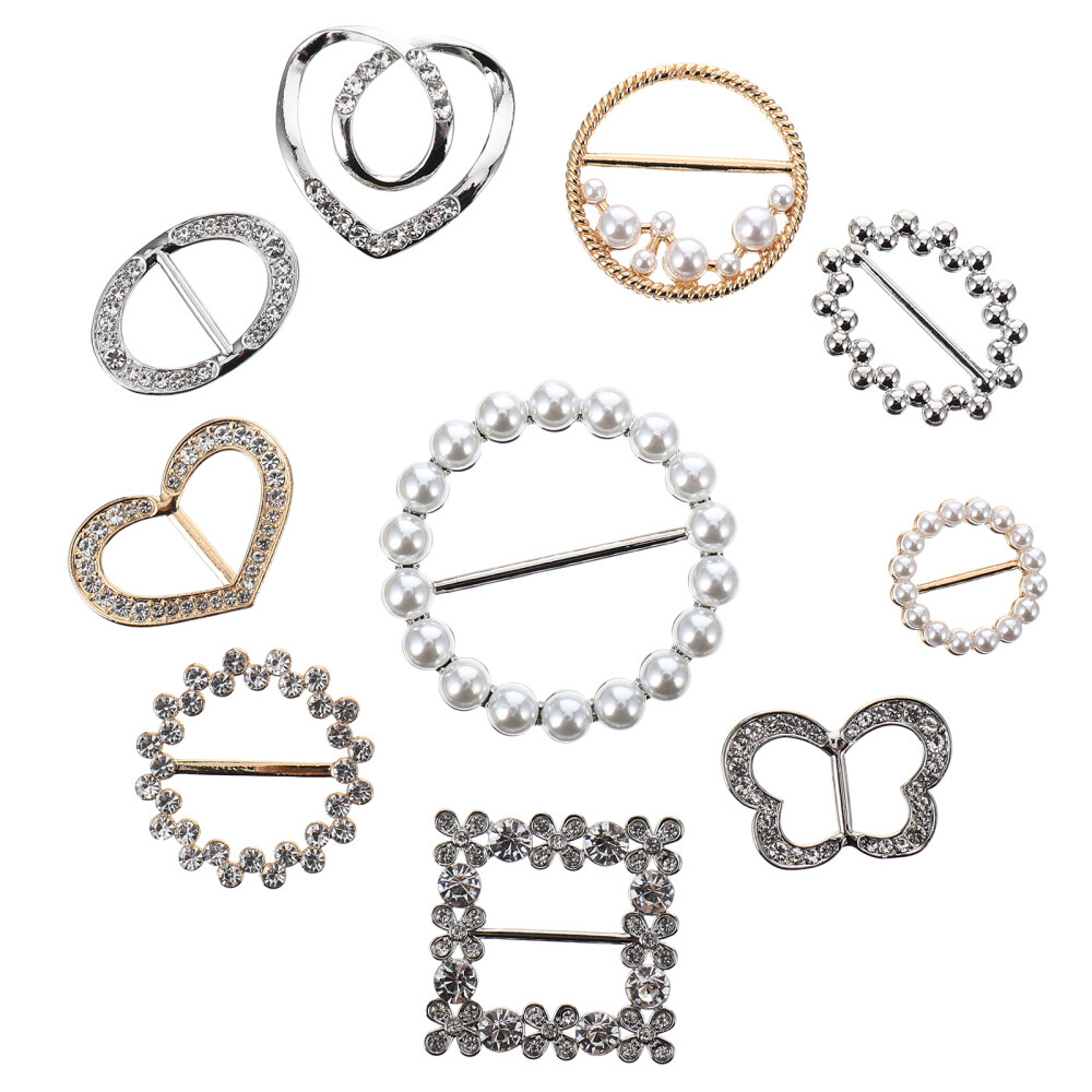 10PCS Silk Clasp Clips Neckerchief Clips Cloak Buckle Clothing Buckle Rings