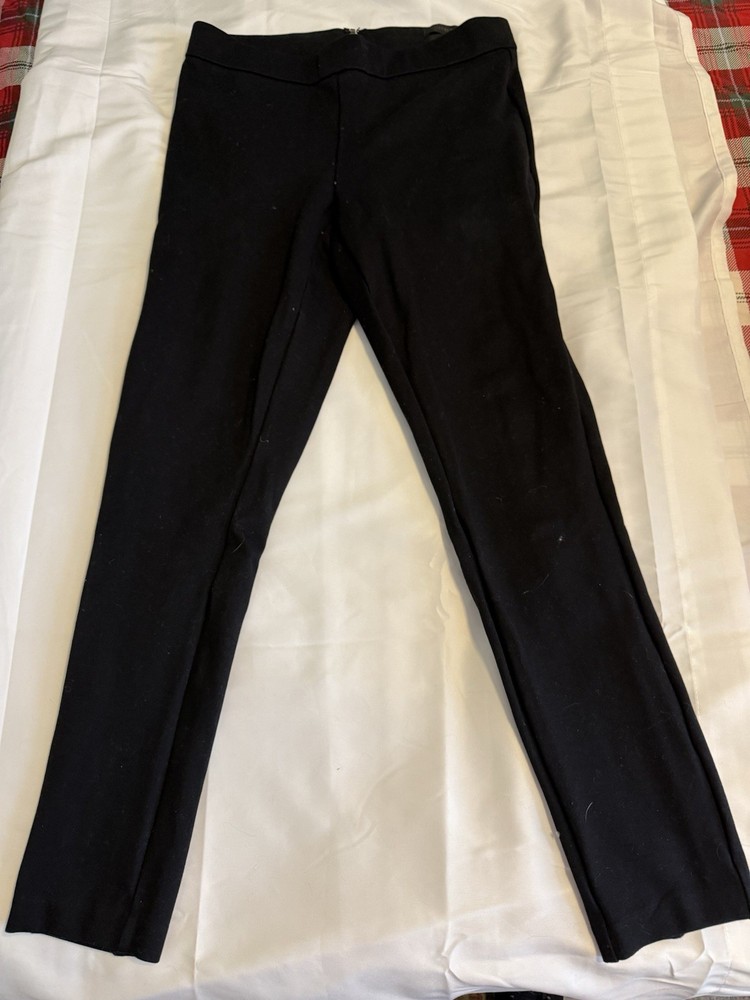 J.Crew Pixie Black Ankle Leggings M Stretch Zipper Cotton Elastane Women