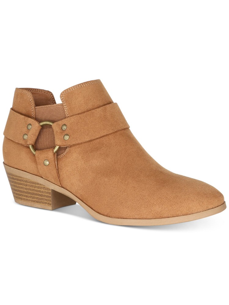 STYLE & COMPANY Womens Brown O-Ring Almond Toe Block Heel Booties Size 5.5 M