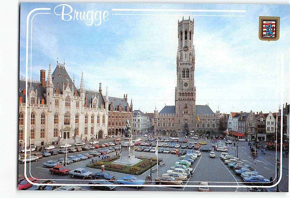 Postcard Market Square Bruges Belgium