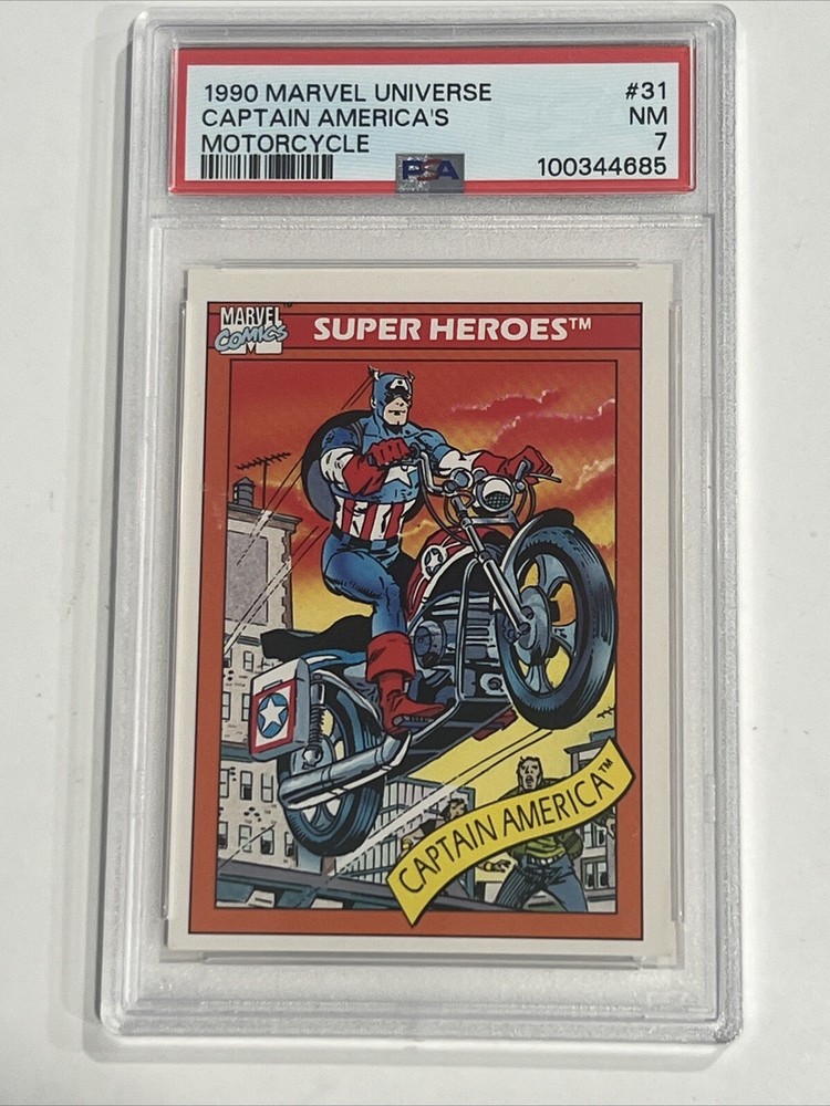 1990 Impel Marvel Universe #31 Captain Americas Motorcycle - PSA 7 NM *FSCardz*