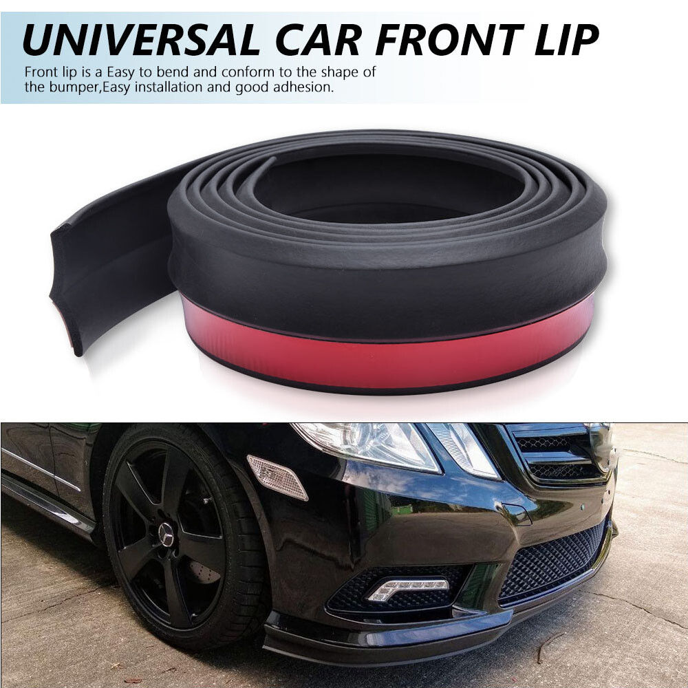 2.5M Car Front Bumper Lip Splitter Body Spoiler Chin Skirt Universal Black