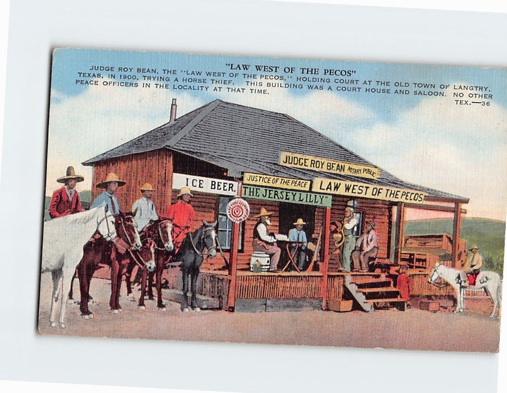Postcard Law West On The Pecos Langtry Texas USA