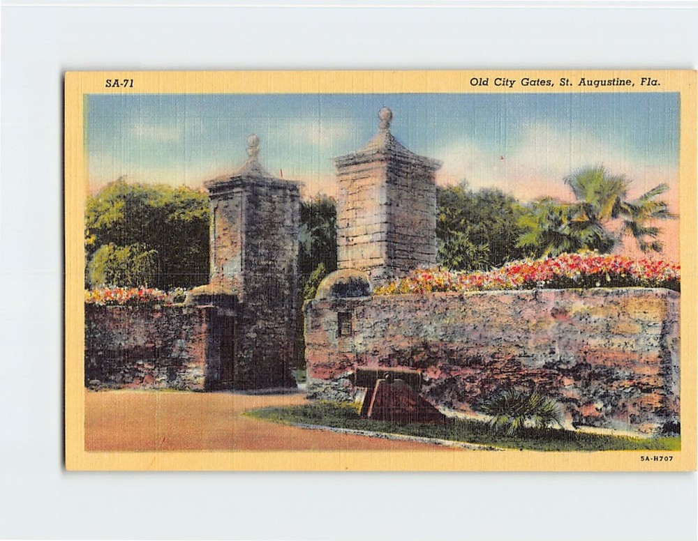 Postcard Old City Gates Saint St. Augustine Florida USA North America