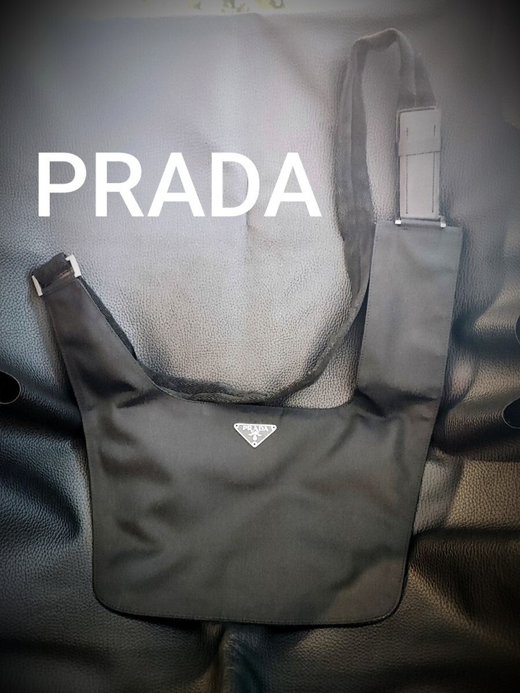 PRADA Triangle Logo Shoulder Bag Crossbody Body Bag Sacoche Rare