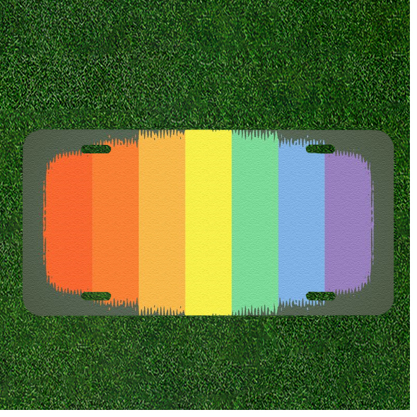 Custom Personalized Car License Plate With Background Colorful Abstract