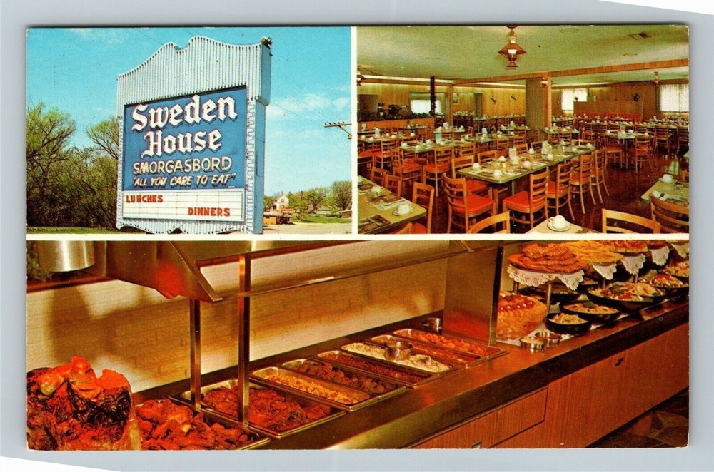 Elgin IL-Illinois, Sweden House Smorgasbord, Vintage Postcard