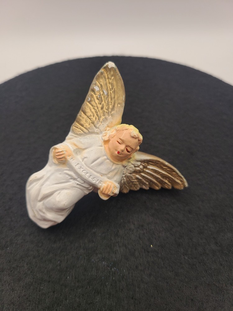 Vintage Nativity Hanging Angel Composition Chalkware 3