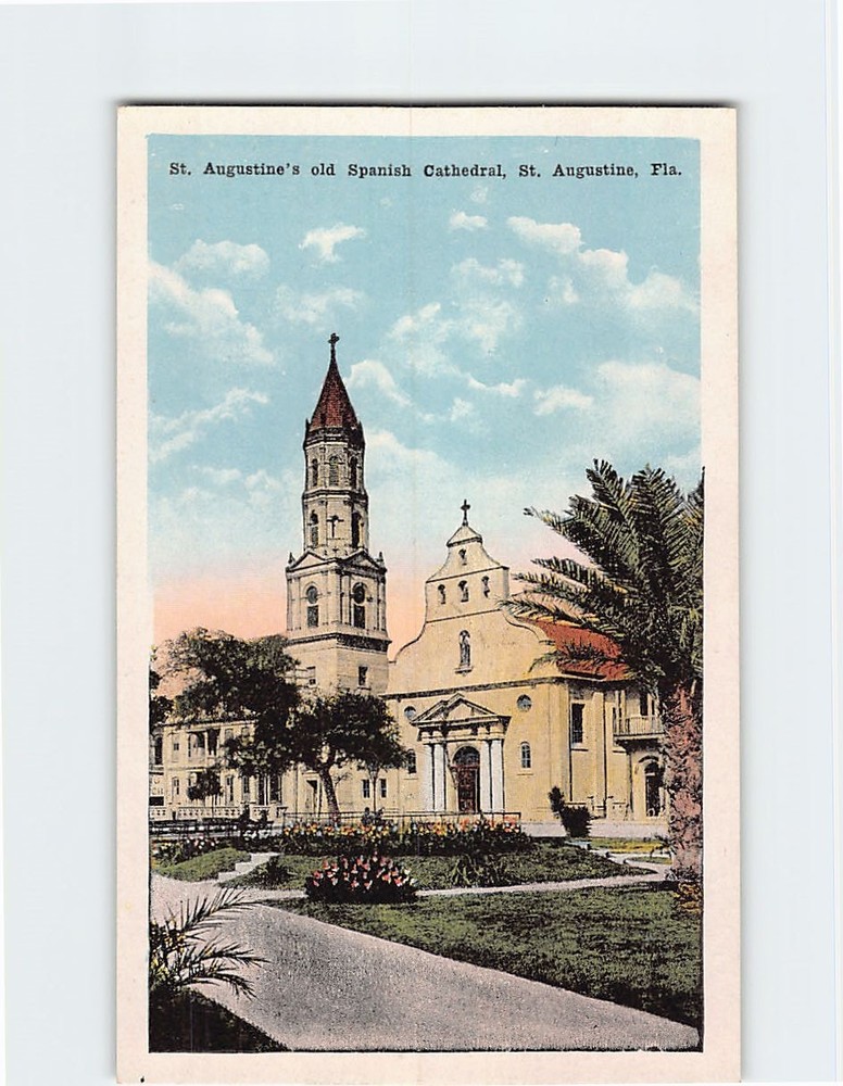 Postcard St. Augustine's Old Spanish Cathedral Florida USA