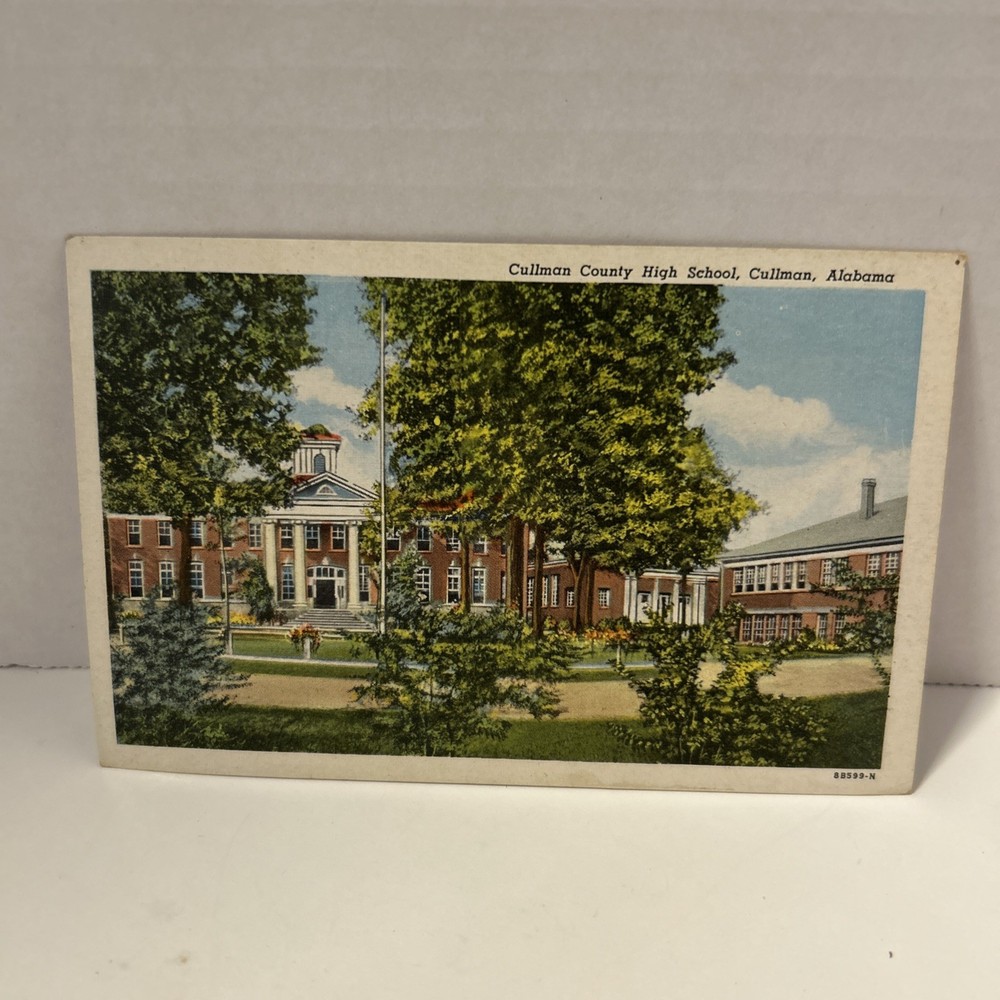 Vintage Cullman County High School Postcard Cullman Alabama