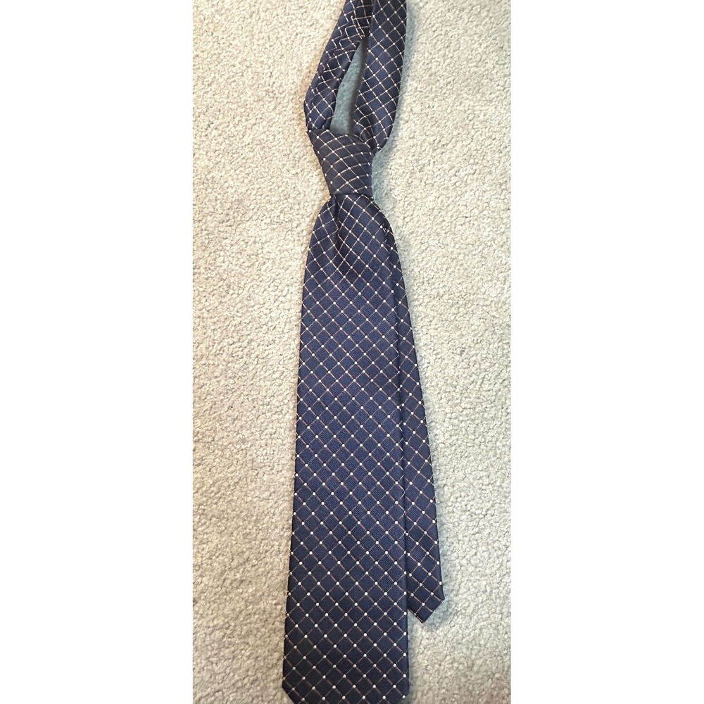 Alexander Julian Colours Men's Navy  Geometric Pattern 100% Polyester Hand Made
