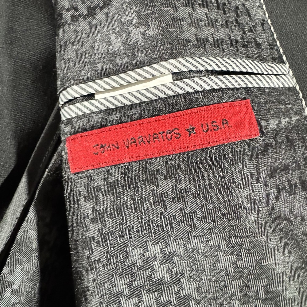 John Varvatos Blazer Men 40R Black Wool Sport Coat Jacket 2 Button