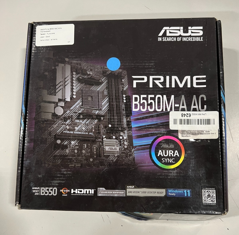 Asus Prime B550M‑A AC AM4 MicroATX Motherboard