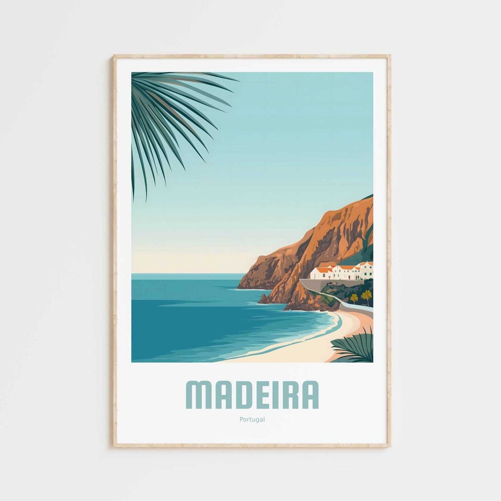 Madeira Poster Vintage Travel Poster Portugal Gift Madeira Wall Art Vacation