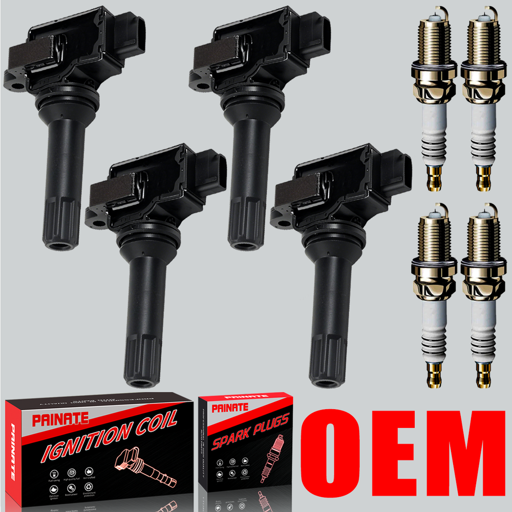 Brand 4X OEM Ignition Coil & 4X Iridium Spark Plug For Subaru Forester 2.5 UF664