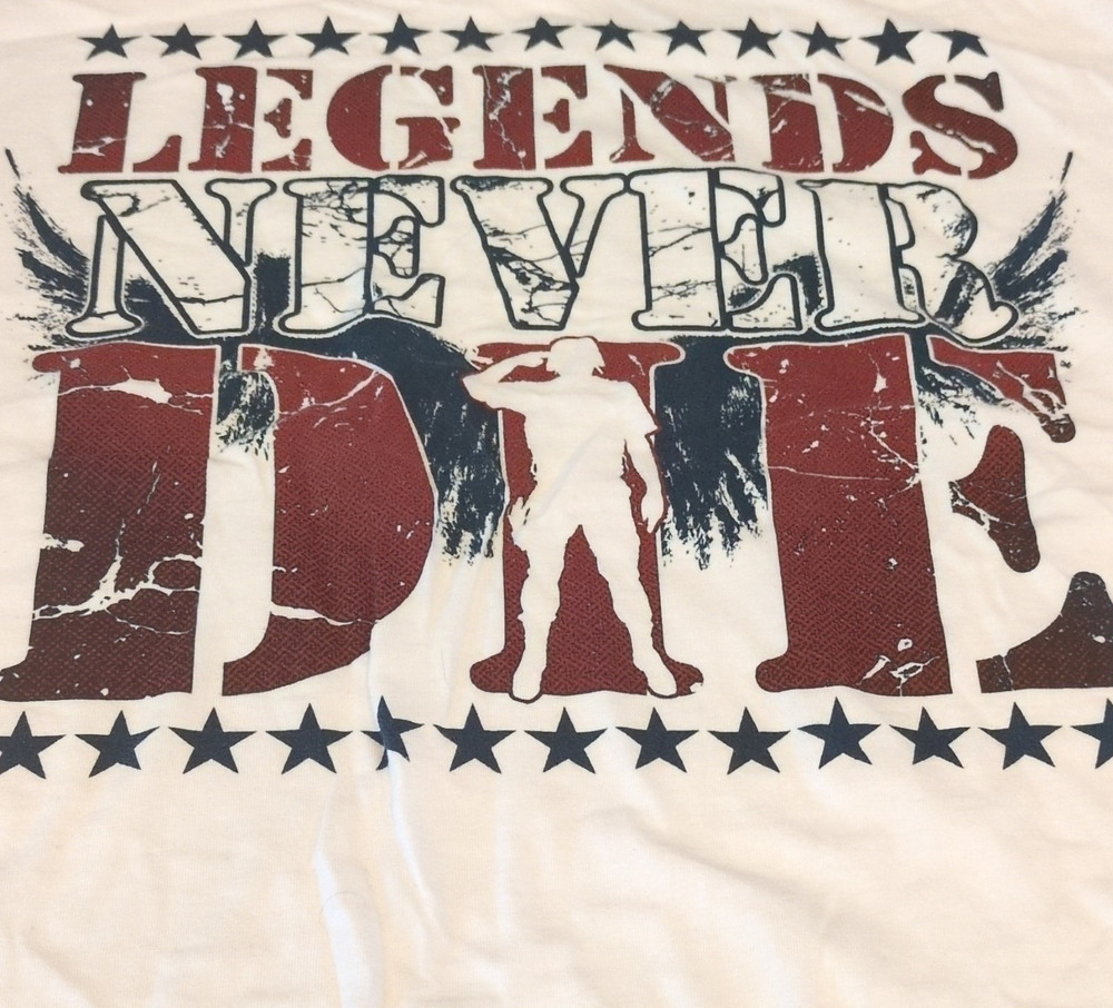 Grunt Style White Legends Never Die Graphic Patriotic T-Shirt Men's XL