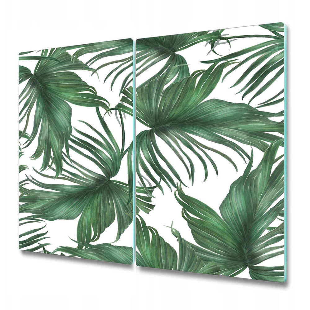 Glass Kitchen Chopping Board Worktop Saver Painting palm leaves 2x30x52