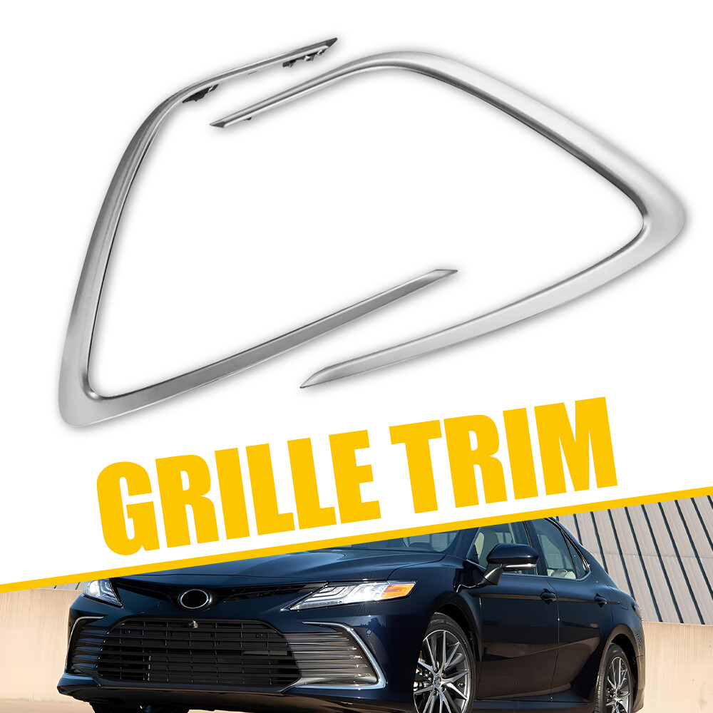 Silver For 2021 2022 Toyota Camry LE XLE Front Bumper Grille Strip Trim Molding