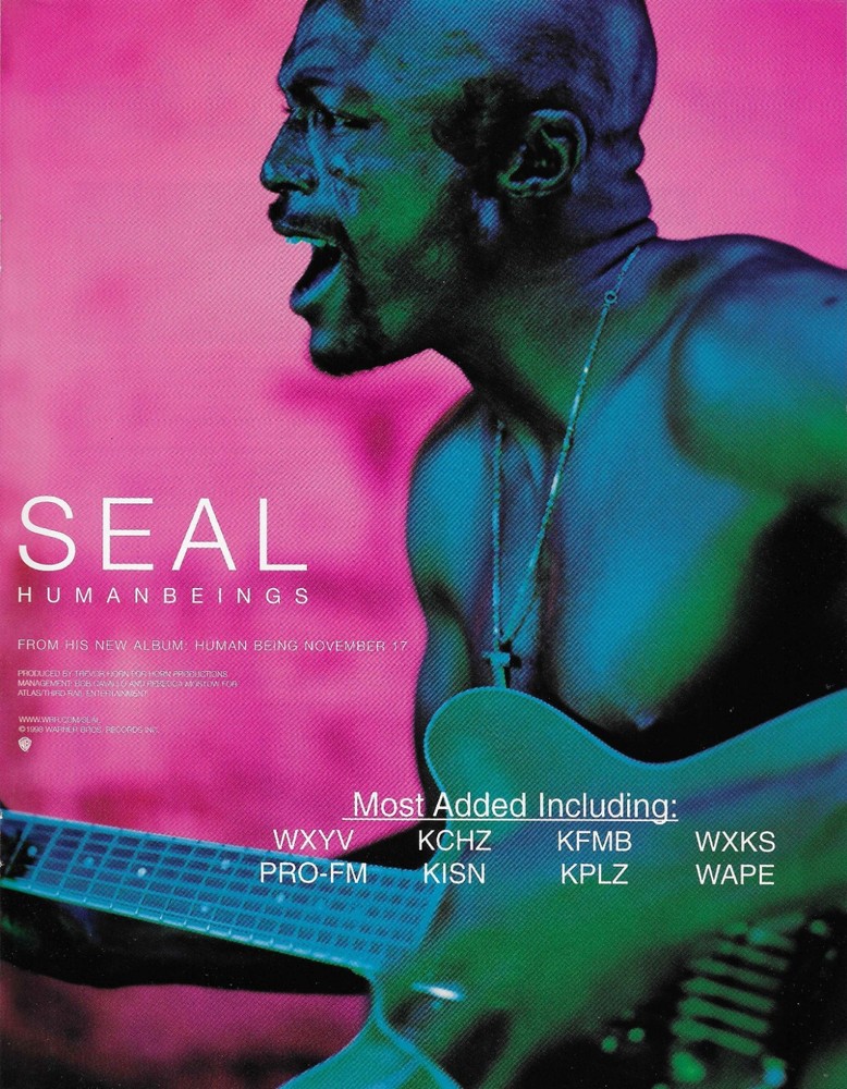 SEAL Rare Human VINTAGE 1998 PROMO TRADE AD Poster for Beings MINT 8.5x11