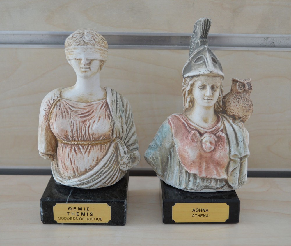 Themis Athena sculpture set artifacts