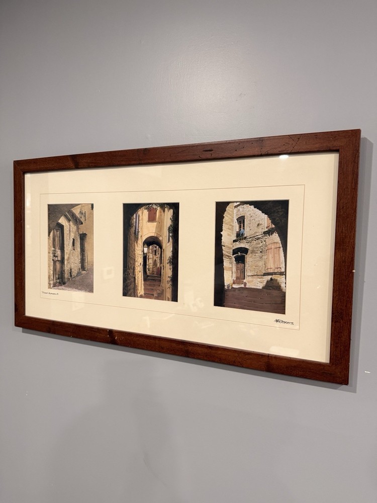 Framed Matted Signed Architectural Doors & Archways Triptych Color Photo